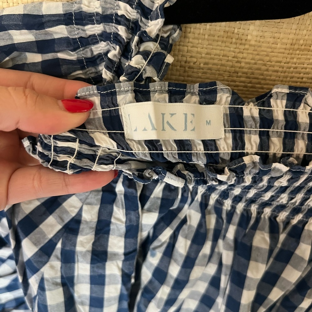LAKE PAJAMAS Blue Gingham Dress - Picture 3 of 4